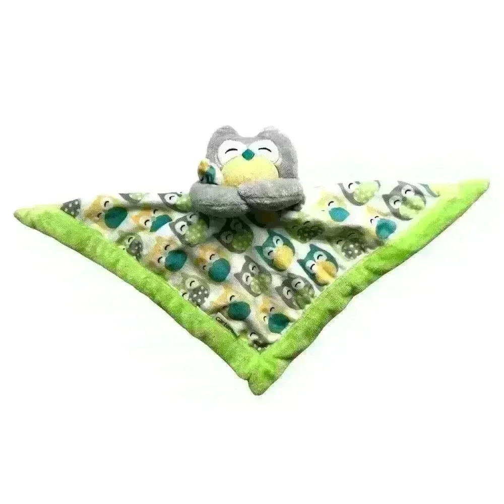 Carter's Owl security blanket lovey 2016 green 13 x 13